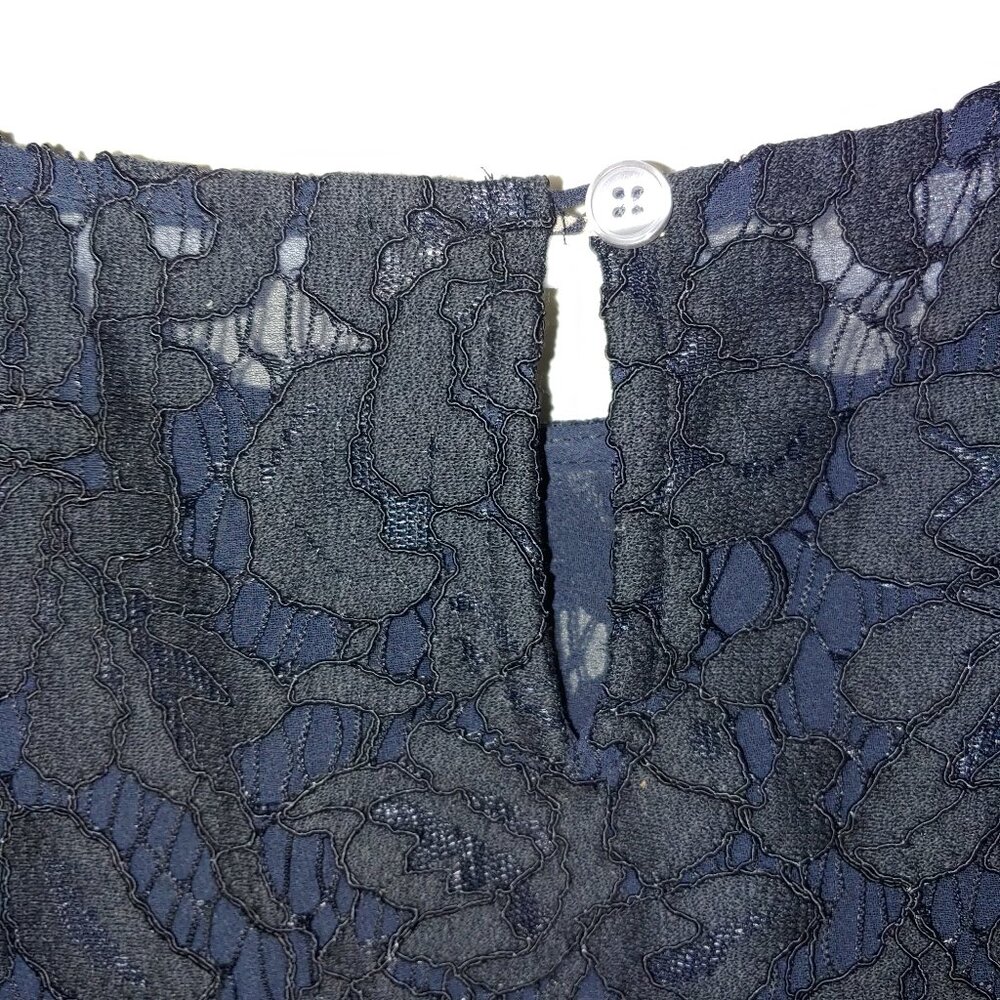 RSVP Talbots Fancy Swans Print Long Sleeves Blouse Size XL Black - Picture 9 of 9